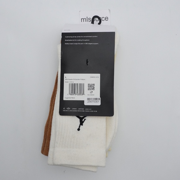 SLD NEW Jordan 3-Pack Everyday Crew Socks DX9632-919 Men's Size 8-12 Dri-Fit - Picture 4 of 7